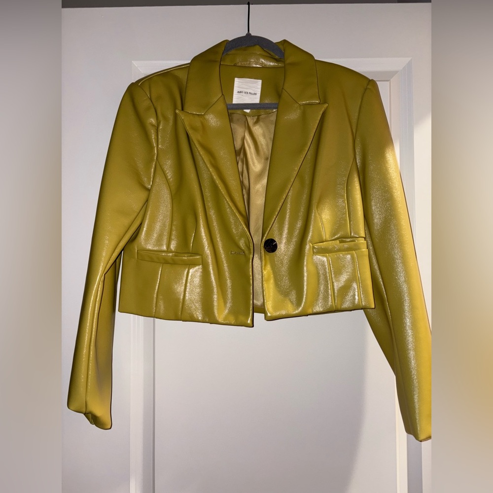 Avec les filles Glossy Mustard Blazer